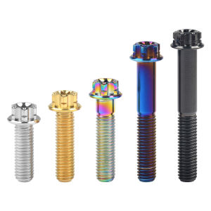 Wanyifa Titanium Bolt M8x/20/25/30/35/40/45/50/55mm Flange Head Torx T40 Screws Pitch 1.25mm for Motorcycle Refitted Parts