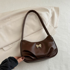 Fashionable Commuter Womens Handbag 2024 New Style Underarm Single Shoulder Bag Trendy Foldable PU Leather Handbag