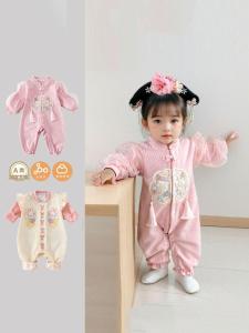 Adorable Princess Style Baby Girl Romper Autumn Early Season Clothes Cotton Polyester Blend Long Sleeve Newborn Infant Outfit
