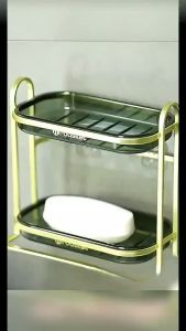 Wall Mounted 3-Layer Draining Soap Holder for Household No Drilling Household Bathroom Kitchen Storage Rack Soap Container