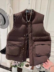 Trendy Large Size Cotton Vest Womens Outerwear Casual Loose Sleeveless Stand Collar Jacket Commute Suitable Thickened Winter Coat