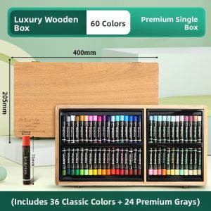 Dancolin Art Oil Pastels Set Heavy Color Soft Smooth Wax Crayons DIY Drawing Children Safe Non-toxic 24 Colors Artistic Brushes