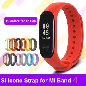 YQi Xi-aomi M-i Band 4/5/6/7 Silicone Watch Wrist Strap Band Replacement Sport Soft Silicone Wristband Bracelet Pure Colors For M-I Band 4 Wrist Strap Accessories