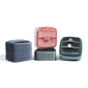 1 piece rounded ring pendant earring box jewelry box velvet jewelry packaging storage box