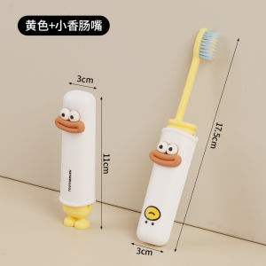 Portable Travel Foldable Childrens Toothbrush Soft Bristles Detachable Mini Head Toothbrush for Outdoors Business Trip
