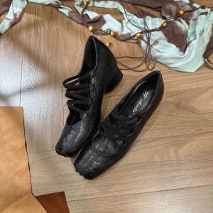 XIANNIWEI | Retro Cross Strap Single Toe Square Head Pig Nose Ballet High Heels