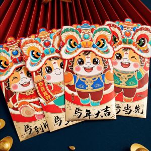 4Pcs Zodiac Horse Lion Dance Red Envelopes High Quality Lucky Money Packet 2026 Chinese New Year Ang Pao 新年红包