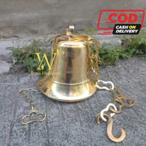 Bel Lonceng Pintu Rumah Kuningan Rantai 16 x 16 cm 1 Pcs