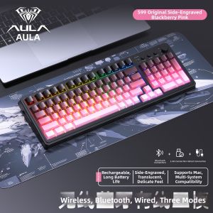 AULA | Bluetooth Tri-Mode Mechanical Keyboard RGB 99 Keys Set