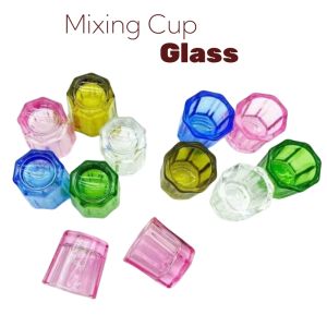 1pcs Dental Mixing Cup Dental Dappen Dishes Glass Crystal Cups Acrylic Nails Monomer Liquid Powder Crystal Bowls Holders 4 Color