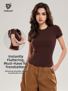 COSLEAF | Fitness Slim Fit Crop Top T Shirt for Summer