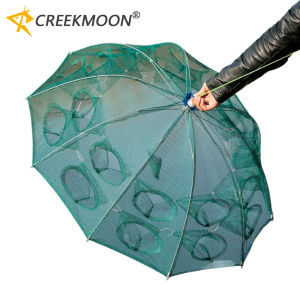 Automatic Fishing Trap Net Umbrella-Shape Capable of Catching Fish Shrimps Crabs Foldable Cages Set Simple Happy Fishing Gear