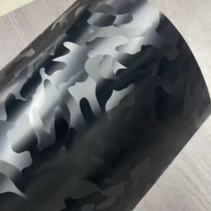 Premium PET Ghost Stealth Black Vinyl Wrap Roll Self Adhesive Decal Film Air Release Automotive Car Wrapping Foil