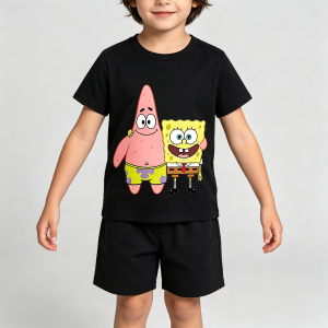 Hot Toys | Cute SpongeBobs Anime Toddler Streetwear Casual Men Women Tee Adults Children Boy Gril Top Kids Parent Child Cotton Tshirt