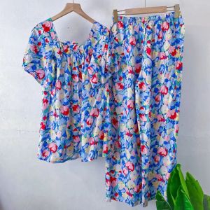 ONE SET KINAN PAJAMAS KERUT RAYON PAJAMAS LENGAN PENDEK