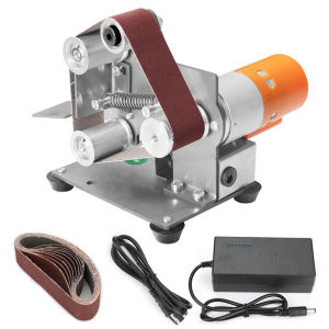 Si Fang | SI FANG Electric Belt Sander Grinder Polishing Machine with 10 Sanding Belts 7 Gear Speed Adjustment for DIY Engraving