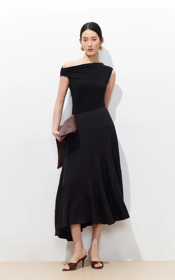 Vero Moda | Wool Blend and Faux Leather Panel Dress | Lazada PH