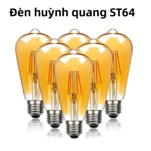 6 Bóng Đèn LED Dây Tóc Retro Edison Có Thể Điều Chỉnh Độ Sáng ST64 Đèn Thủy Tinh Màu Hổ Phách Cổ Điển 4W-12W 220V/110V Cho Phòng Ngủ Gia Đình