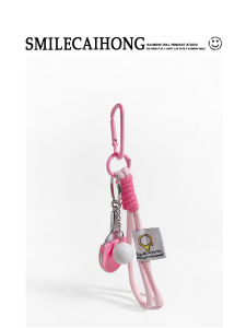 Pink Ping Pong Racket Keychain Bag Charm Couple Backpack Decorations High-End Feeling Bookbag Accessories Trendy