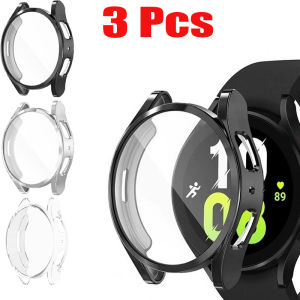 3PCS Case for Samsung Galaxy Watch 4 5 6 7 40mm 44mm Protector Cover Coverage Silicone TPU Bumper Screen Protection Accessories