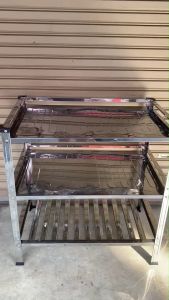 ชั้นวางเตา ชั้นคว่ำจานของ3 ชั้น ชั้นวางสแตนนเลส ขนาด 80x50x82ซม.หน้าทึบ TB-3A