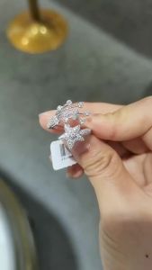 Pretty Beauty Moissanite Comet Ring for Women Celestial Shooting Star Statement Ring S925 Sterling Silver Hypoallergenic Jewelry