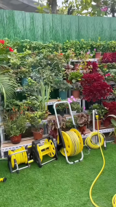 50M Garden Hose Reel Set Hose Pipe Holder Organizer PVC Garden Reel Stainless Steel