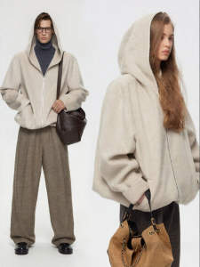 ULD | Vintage Style Hooded Lightweight Adjustable Hem Wool Cashmere Handmade Double Face Short Jacket