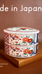 [Hàng Hiếm Japan 100% New] 01 Chiếc Hộp Trang Sức 2 Tầng Phong Cách Imari Hoàng Gia Mẫu Đơn Mai Cúc