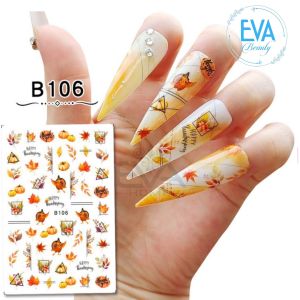 Nail Sticker Dán Móng Tay Loại Decal Chống Nước Chủ Đề Thanksgiving Lễ Tạ Ơn Thank you B105106107