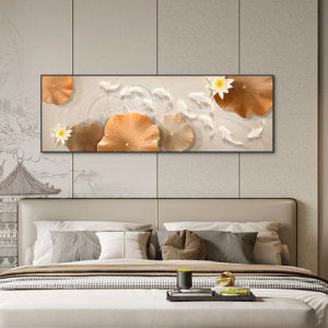 Lotus Leaf Nine Fish New Chinese Style Living Room Sofa Wall Painting Fancy Crystal Porcelain Painting Bedroom Bedside Decorative Painting