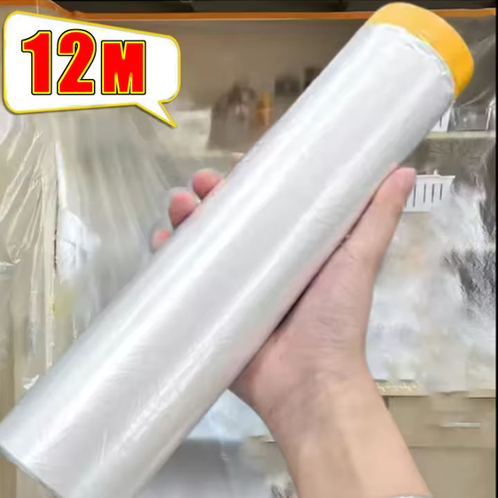 12M%20Furniture%20Dustproof%20Protection%20Film%20Self-Adhesive%20Plastic%20Masking%20Film%20Car%20Beauty%20Repair%20Masking%20Film%20Decor%20Wall%20Paint%20Cover%20-%20Image%202