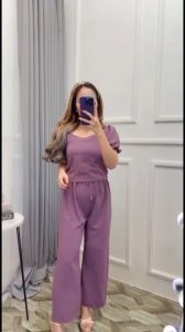 CLARA ONE SET CROP CRINKLE ONE SET BAHAN CRINKLE SETELAN WANITA MURAH DAN POPULER