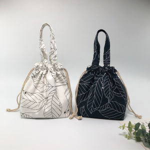 Japanese Style Canvas Lunch Box Bag Portable Handbag  Style Office Workers Lunch Bag Storage Organizer Household Items