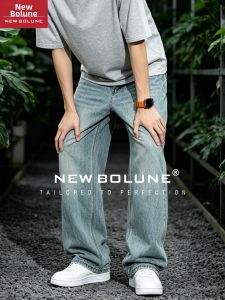 NEW BOLUNE | Quần Jeans Rửa Mòn Phong Cách Retro Dáng Rộng Thu hẹp cho Nam