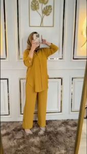 HANA SET CRINKLE AIRFLOW PREMIUM IMPORT - ONE SET CRINKLE - SETELAN MUSLIM WANITA - SETELAN WANITA FULL KANCING - ELJA STORE