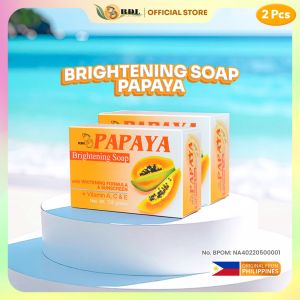 Sabun Pepaya RDL 2PCS Original 100% BPOM Asli Philippines Papaya Soap Membersihkan Wajah Mengurangi Bintik Flek Hitam with Whitening Formula