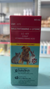 LC-VIT [MULTIVITAMINS + LYSINE ] 120 mL FOR DOGS & CATS & OTHER PETS