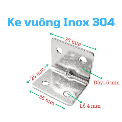 Ke vuông Inox 304 - 2.5cm x 3.5 cm (10 cái)