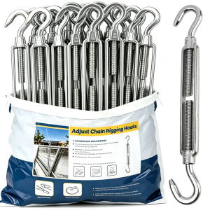 Stainless Steel Adjust Chain Rigging Hook M4/M5/M6/M8 Eye Tensioner Rope Cable Tension Wire Set DIY String Light Fixed Buckle