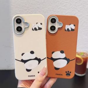 Cute cartoon panda skin pattern soft case for iPhone X XR XS 11 12 13 14 15 16 Pro Max Plus casing Anti fall protective cover for iPhone12 case