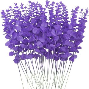 10/20/50pcs Artificial Eucalyptus Leaves Wholesale Fake Plants Vase Home Table Party Wedding Decoration Outdoor Garden Christmas