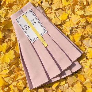 Váy Xếp Ly Chữ a Cạp Cao Cho Nữ Mùa Xuân Hè Dài Đến Giữa Bắp Chân Váy Ngắn Phong Cách Sinh Viên Bằng Vải Vest