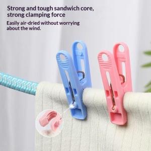 Windproof Plastic Clothesline Clips Non-slip Multifunctional Drying Holders for Socks Towels Outdoor Courtyard Laundry