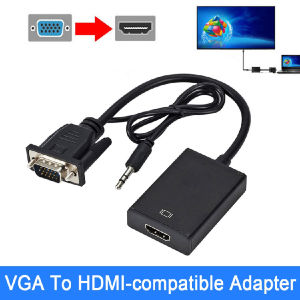 Full HD 1080P VGA To HDMI Converter Adapter With Audio Input VGA Male To HDMI Female Video Converter