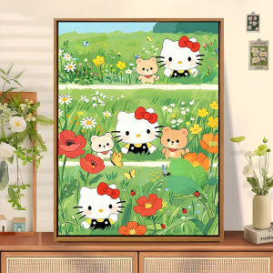 TOPTOY | Acrylic Paint By Numbers Spring Hello Kitty Oil Painting Package Art Picture For Bedroom Wall Adults Hand Painted Unique Gift