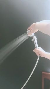 High quality abs electroplate shower head High pressure water saving 3 Mode shower head with PP cotton filter Adjustable nozzle Bathroom Accessories Handheld Showerhead impurity filter