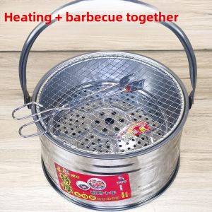 Bếp Cắm Trại Ngoài Trời Truyền Thống Carbon Hố Lửa Than Nóng Di Động Đốt Gỗ炉 Dùng Cho Gia Đình Và Nông Thôn