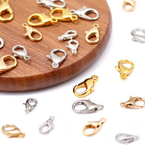 10/12/14mm Golden Silvery Coloured Lobster Clasp Alloy Spring Clasp for Jewellery Making Bracelets Necklaces DIY Accessories