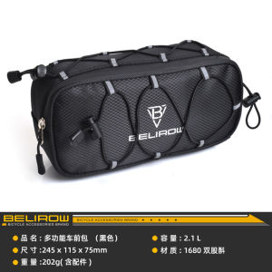 2.1/4.3L Bicycle Handlebar Bag Large Capacity Storage Front Tube Bag Basket Pack Cycling Accessories for MTB Foldable Bike